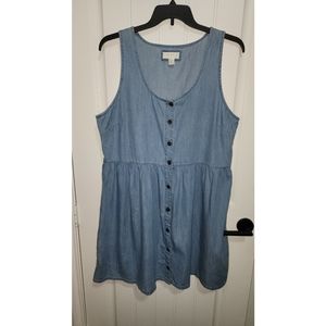 Forever 21 1X denim jumper dress womens plus